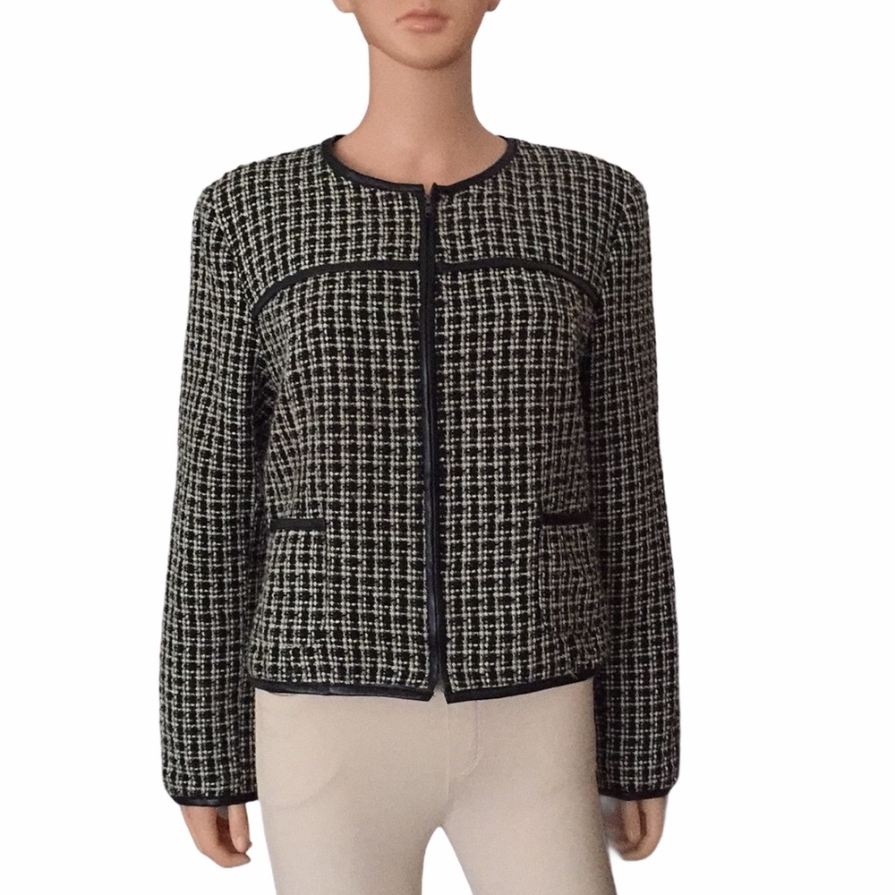 Sandro black n white knit blazer size L
